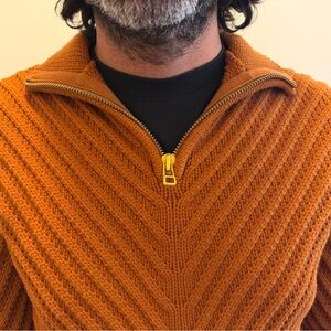 Scotch & Soda Men's Rust Zip-Up Sweater